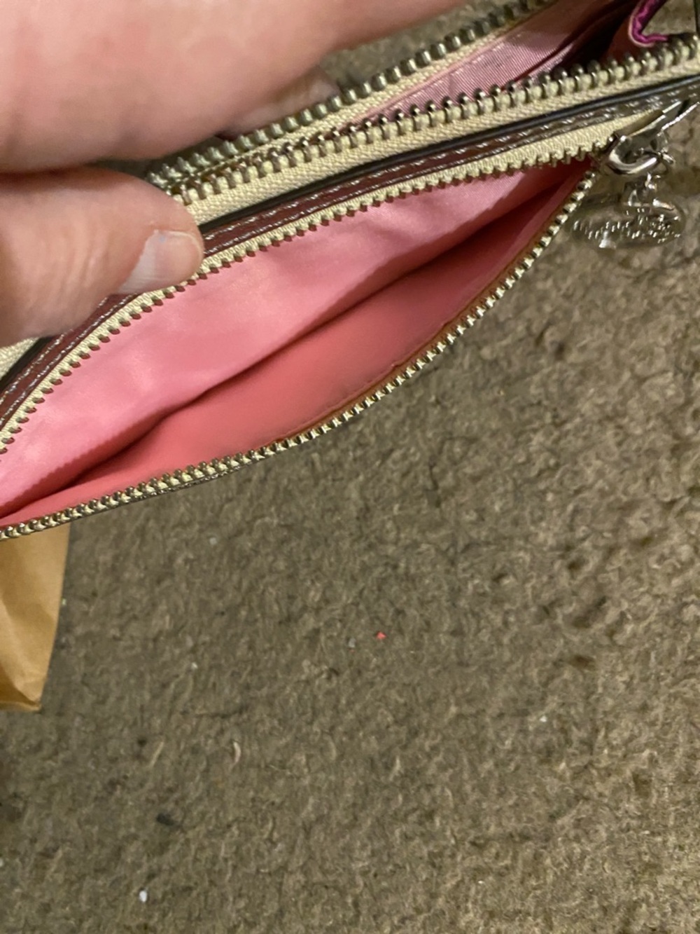 Coach Poppy Pink and Metallic Floral Wristlet Clutch - Picture 7 of 7